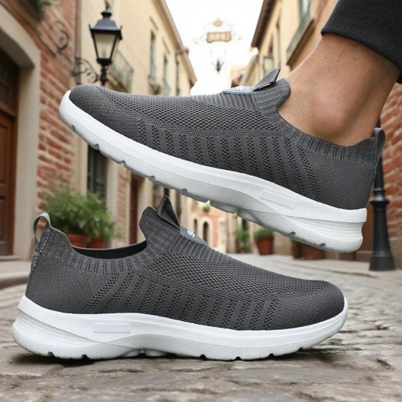 New Men's Walking Shoes Stretch Flex Mesh Male Yoga Fitness Shoes Fashion Breathable Vulcanized Fitness Sneakers Tenis Masculino