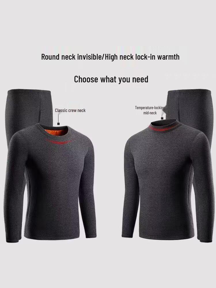 Unisex Goldener Samt Fleece-gefüttert Verdickt Warmes T-Shirt - Übergröße Kälteschutz Herbst Basisschicht