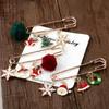 Christmas Series Jewelry Santa Claus Elk Tree Snowflake Snowman Hat Glove Bell Brooch AVE