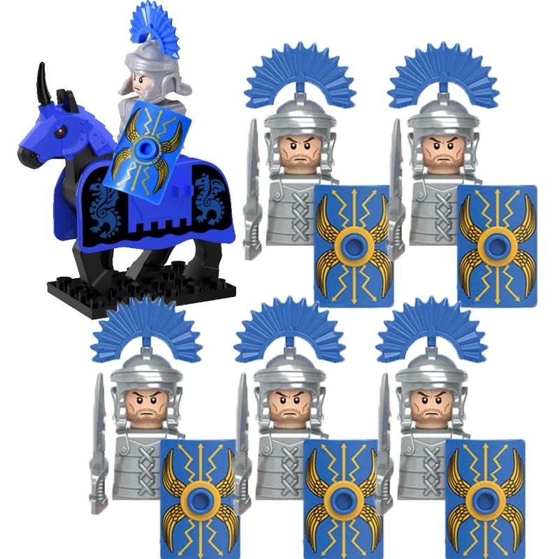 MOC Medieval Lion King Castle Knight Building Blocks Figure Accessories War Horse Cavalry Warrior Crusaders Toy Gift Bricks N029