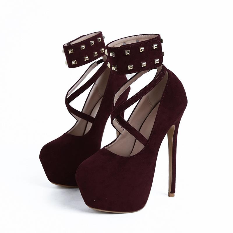 Мода Женская Мода Высокий Каблук Новые Ногти Красная Ива Анкола Высокий Каблук с Платформой Женские Сандалии Сексуальные Туфли для Вечеринки Танца на Пилоне Tacones