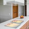 2x GLASS PROTECTIVE PLATE FOR STOVE 40x52 FLOWERS