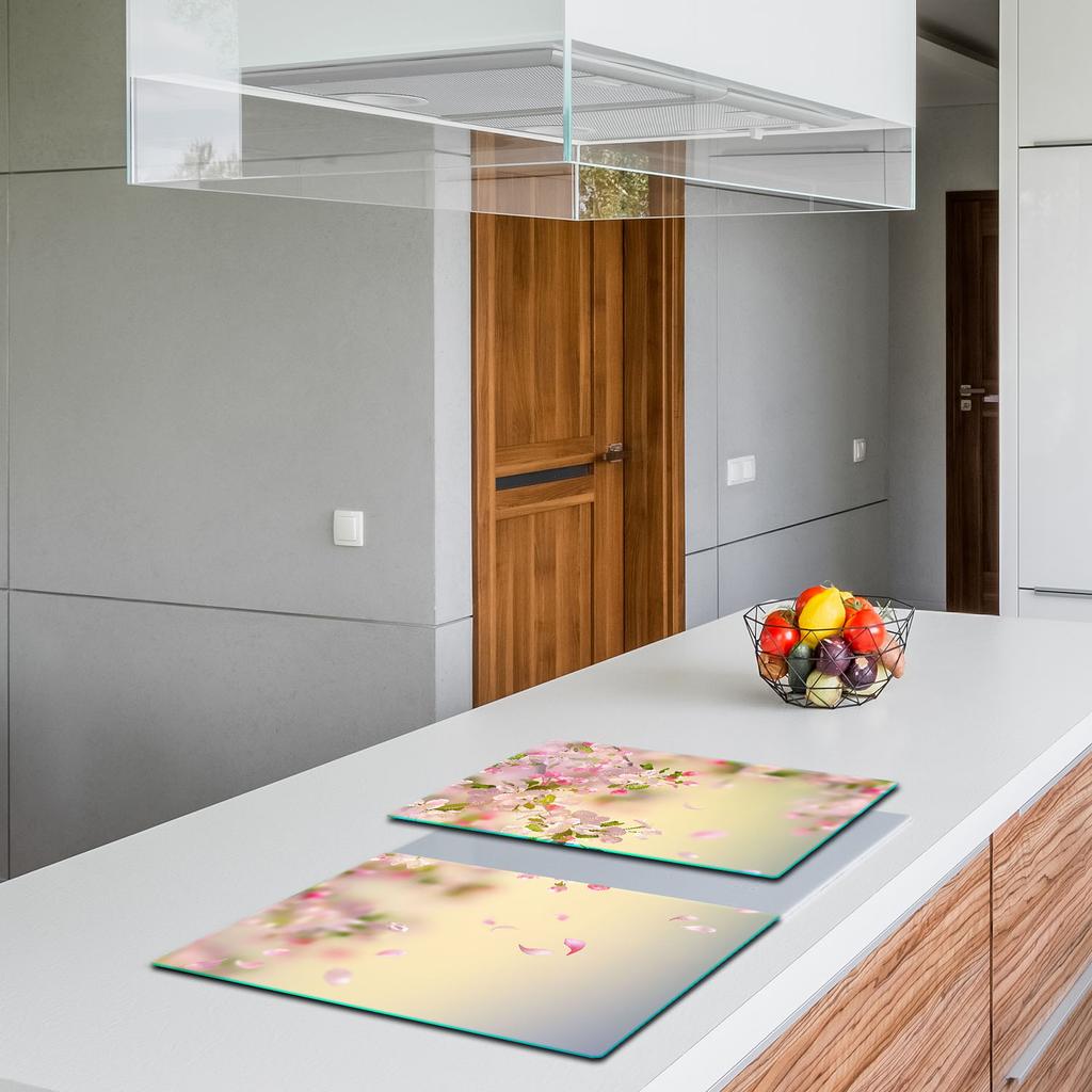 2x GLASS PROTECTIVE PLATE FOR STOVE 40x52 FLOWERS