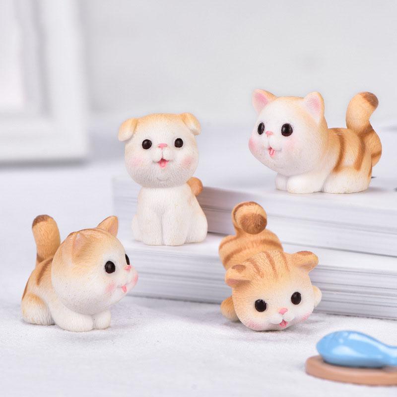 Engraçado Fofo MINI gatinho Festa de Aniversário Topper de Bolo Decoração Boneca Desenho Animado Banco Peixe Tigela de Gato Dia das Crianças Sobremesa Boneca Miniatura