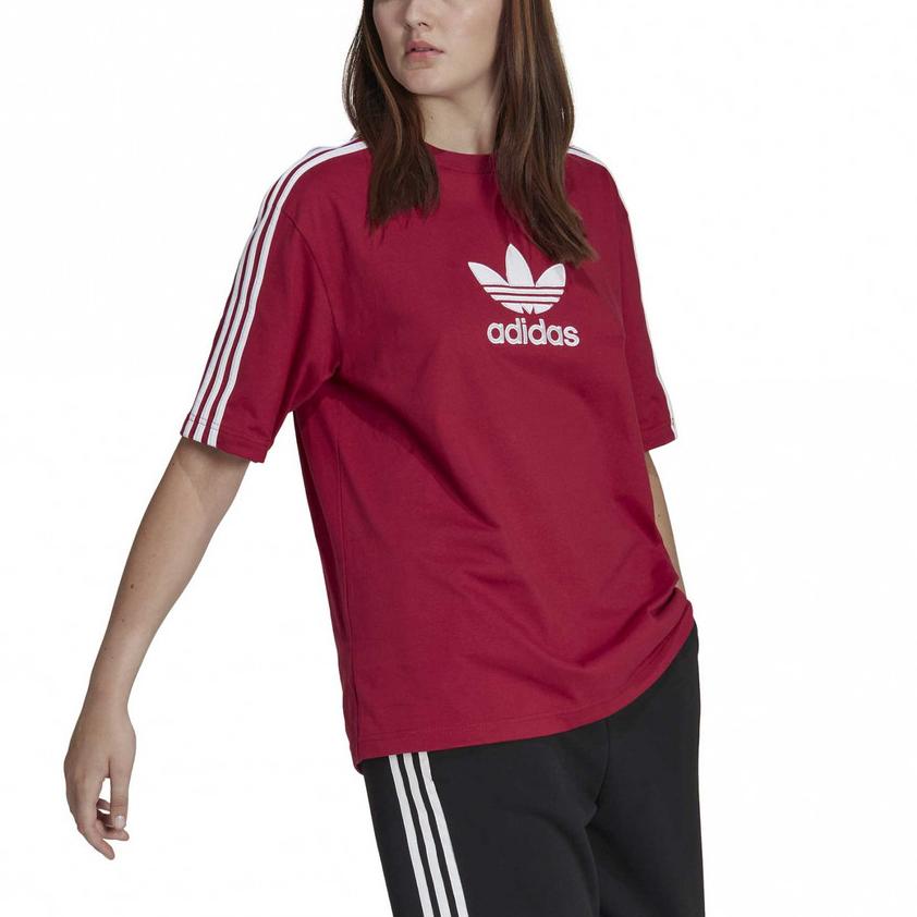 adidas T Shirts Women's Red Crew Neck Moderate Straight Fit II6107