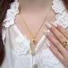 Elegant Vietnamese Sand Gold Enamel Rose Flower Pendant Necklace