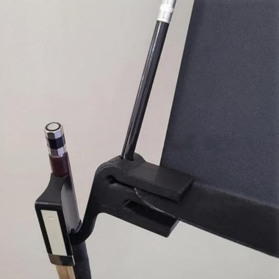 Bow Holder for Music Stand Bow Hook with Pencil Clip Folding Bow Organizer for Violin Viola Cello Bass Players String Instrument Students