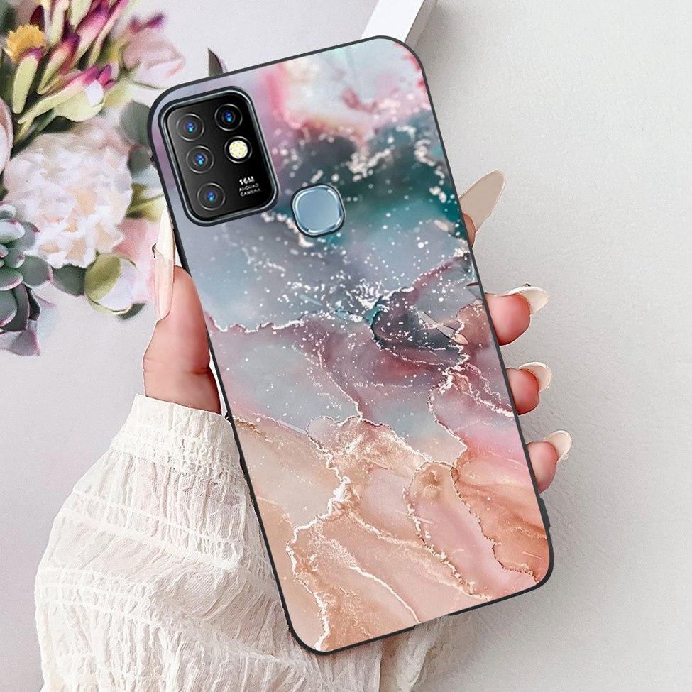 For Infinix Hot 10 Case Silicone Cute Cat Fashion Flowers Luxury Painted Back Cover For Inifnix Hot 10 Phone Case X682B X682C