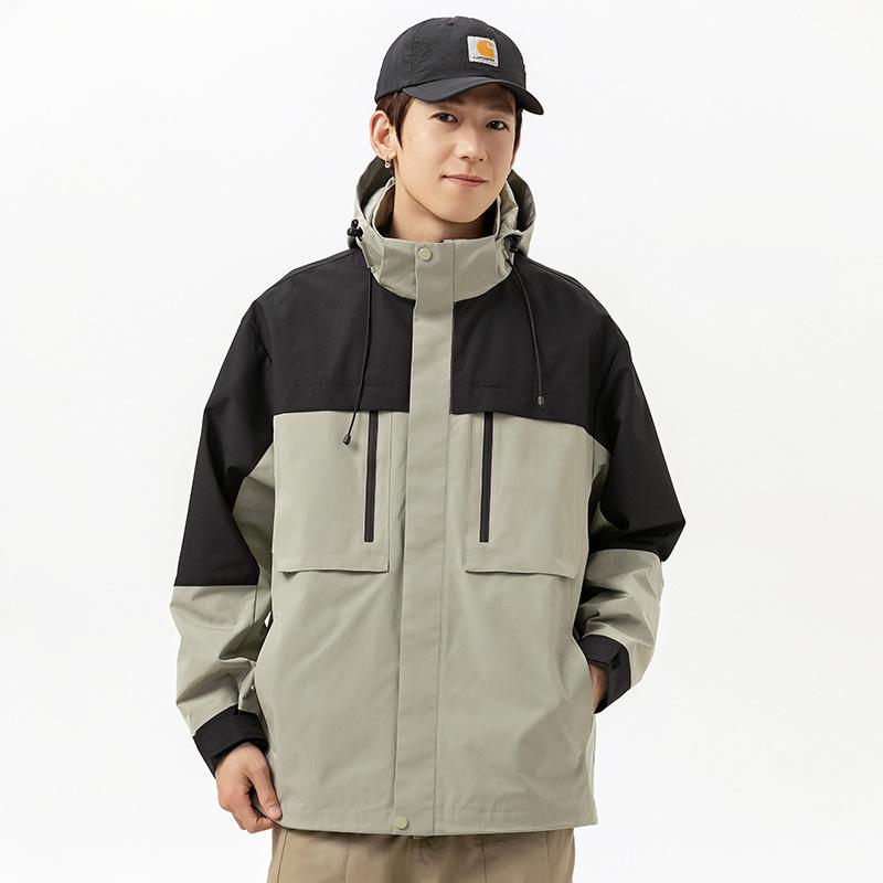 Giacca con cappuccio da uomo primavera e autunno nuova tendenza giacca con cappuccio ampia e versatile montagna outdoor antivento cappotto da coppia