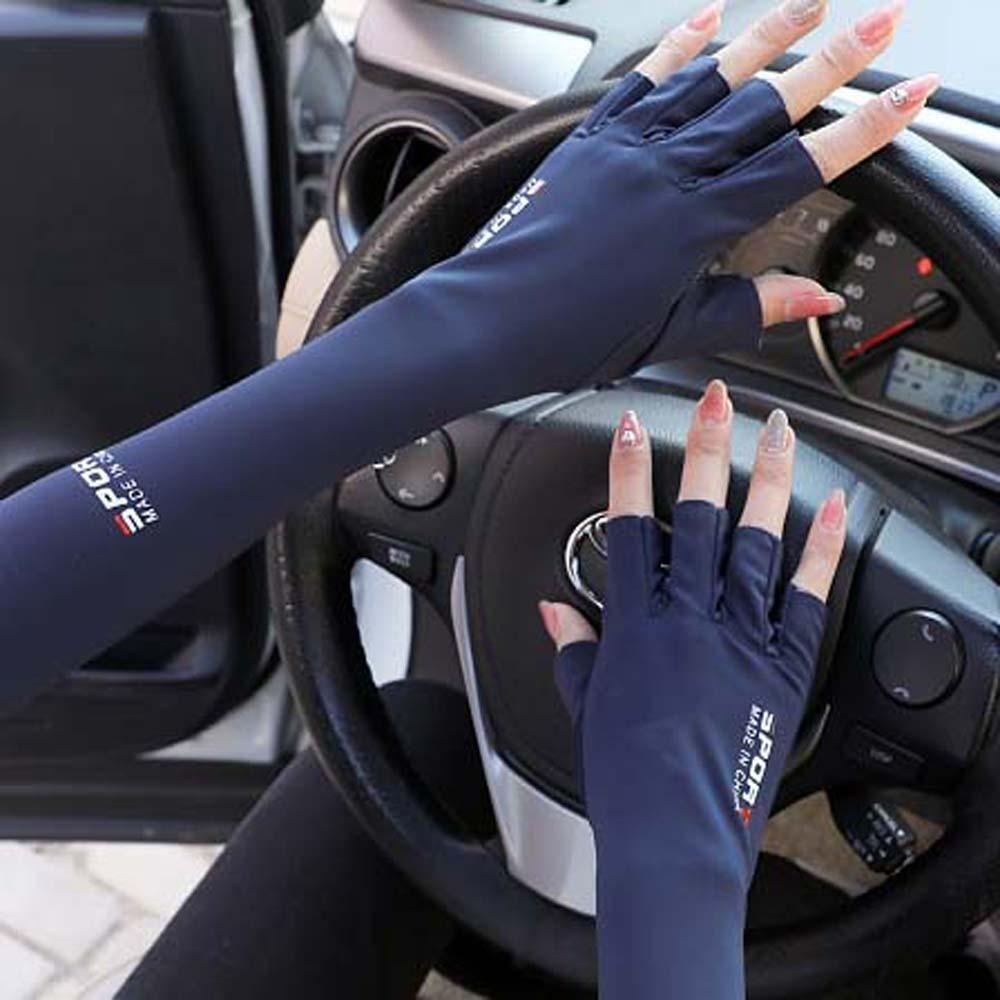 Zwei Finger mit freiliegendem halbem Finger Eisärmel Sonnenschutz Anti-UV-Armärmel Für Frauen