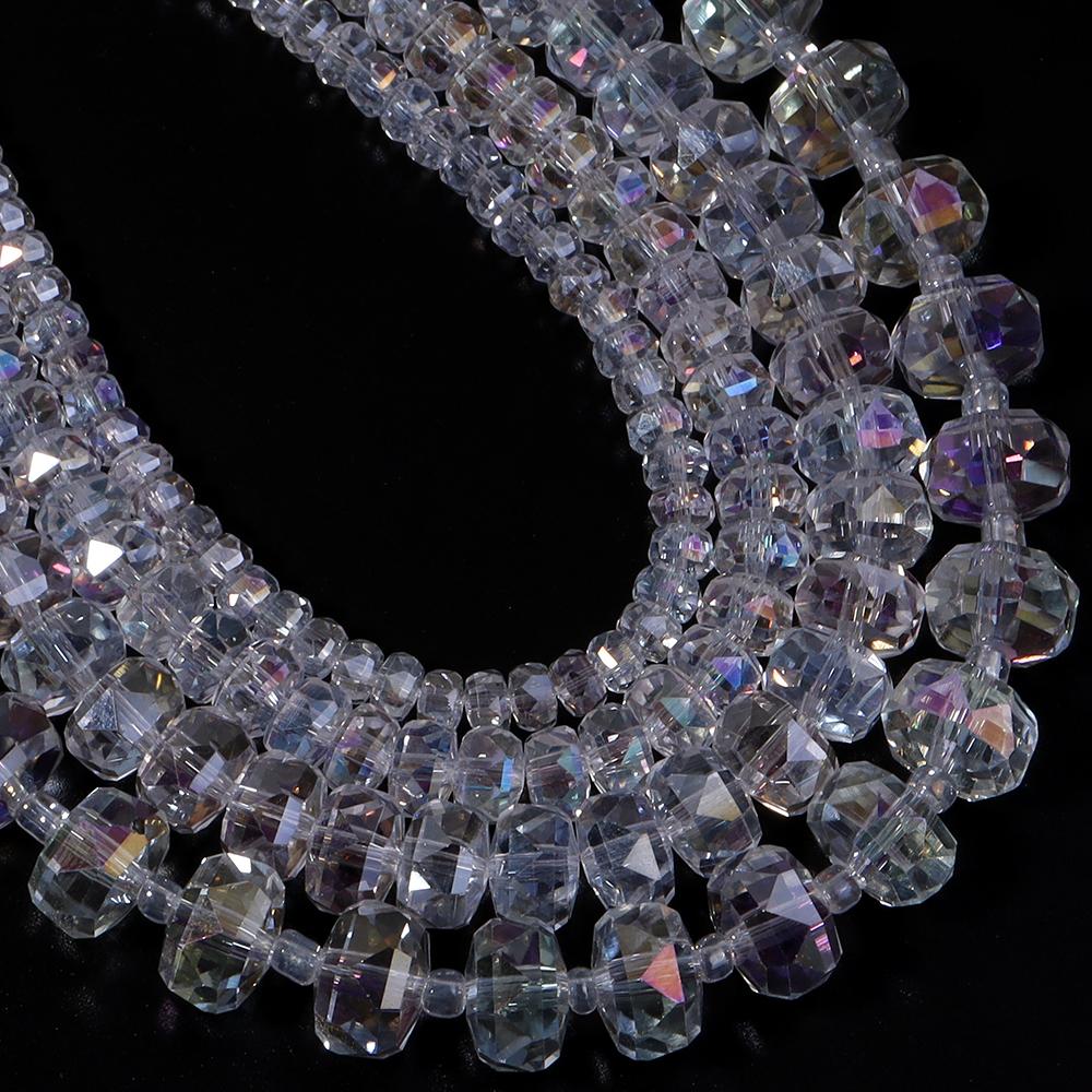 4 6 8 10mm Faceted Crystal Beads Transparent AB Wheel Glass Loose Beads For Jewelry Making DIY Bracelets Necklace Accessories