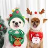 Adorable Christmas Tree Pom-Pom Hat, Adjustable Santa Reindeer Christmas Tree Headwear for Pets with Star and Pompoms
