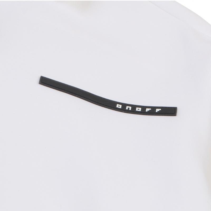 Onoff Men S looSe FiT Ribbed T ShirT Of9003gb whiTe