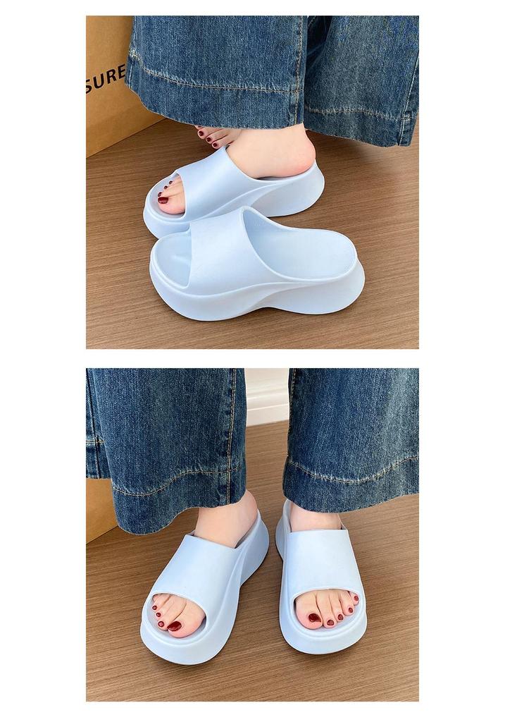 Women's EVA Thick-Soled Height-Boost Sandals - Summer Fashion One-Strap Slippers for Outdoor Beach Wear