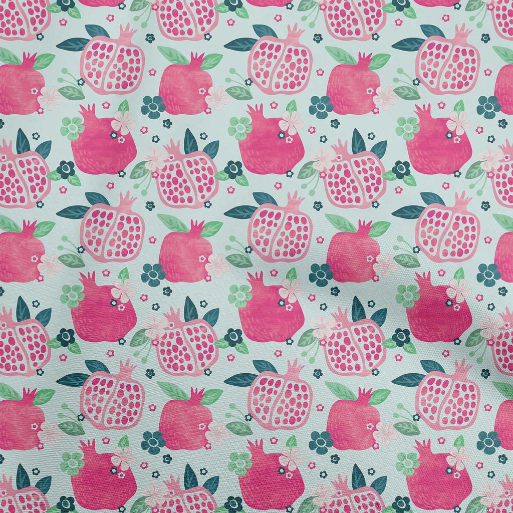 oneOone Cotton Flex Dark Blue Fabric Pomegranate Sewing Material Print Fabric By The Yard 40 Inch