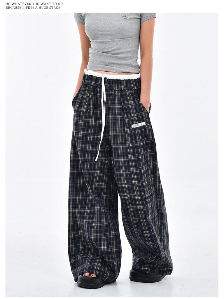 Women's Retro Double-Waist Wide-Leg Pants, High-Waisted Loose Fit, Spring/Autumn 2025 Collection