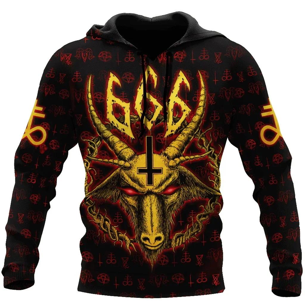Herren Hoodie Tattoo Skelett Kreuz Terror Grafik Lockerer Mode Pullover Herbstkleidung Freizeitkleidung Damen Oberteile Sweatshirts
