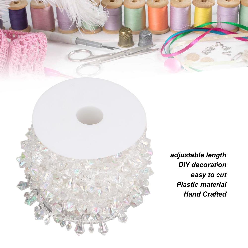 1pcs Diamond-Shaped Crystal Beads Chain Clear Crystal Acrylic Beads Chain  Sewing Craft