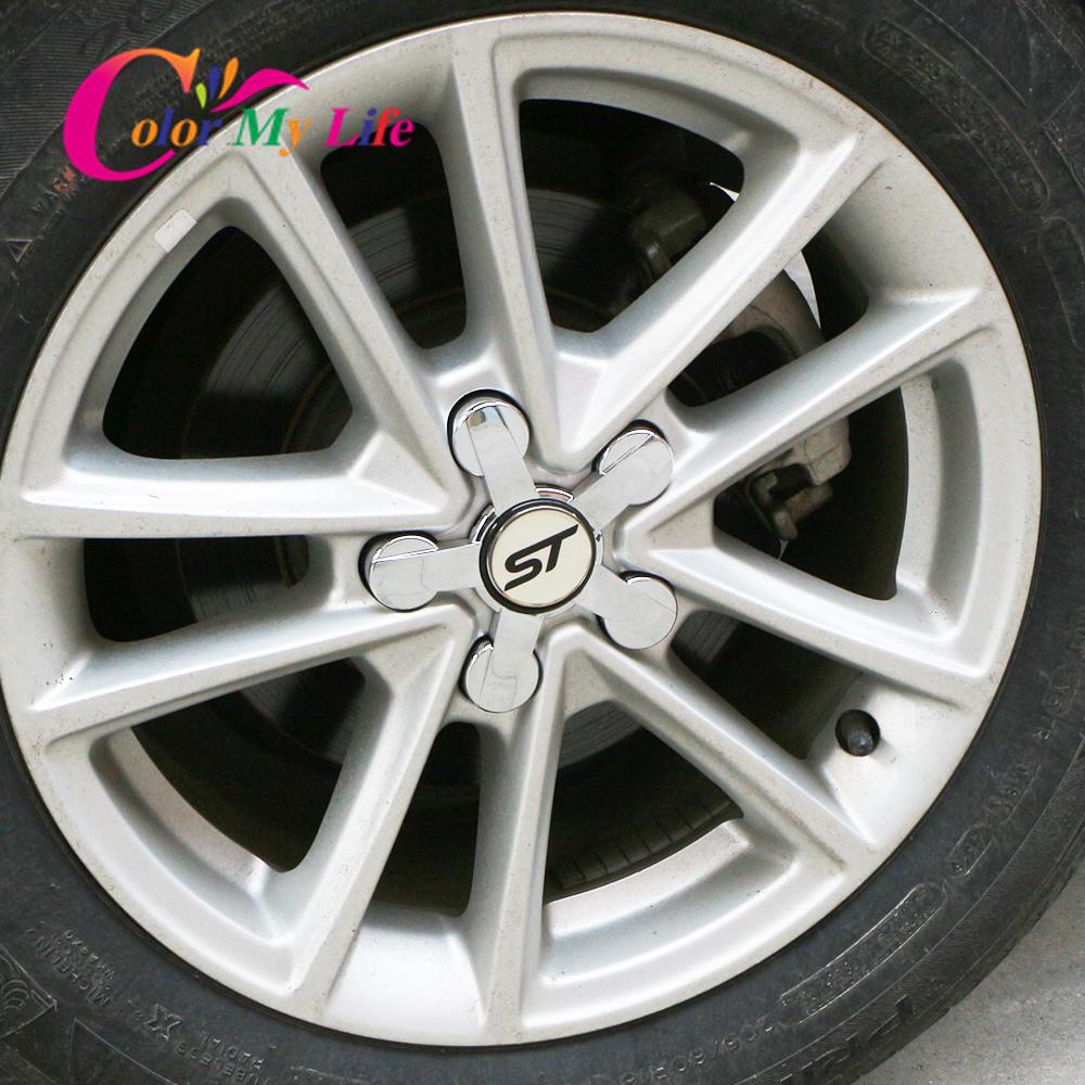 Color My Life 4Pcs/Set Upgrade Car Wheel Screws Protection Cover Wheel Cap Trim for Ford Focus 3 4 2015 - 2018