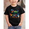 European Sizes Boys' Dinosaur T-Shirt with T-Rex & Print - Short Sleeve Round Neck Casual Top, Suitable For, Playdates