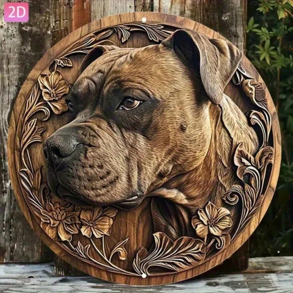 

Vintage American Staffordshire Terrier Metal Tin Sign Retro Dog Wall Decor For Home Garage Bar 20x20 різнокольоровий