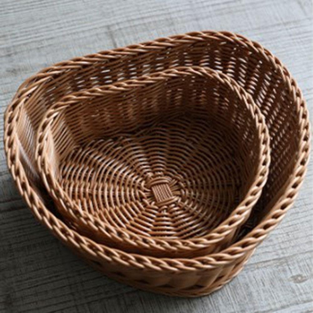 Hardness Fork Spoon Basket Handwoven Round Storage Box  Restaurant Serving Tabletop Display