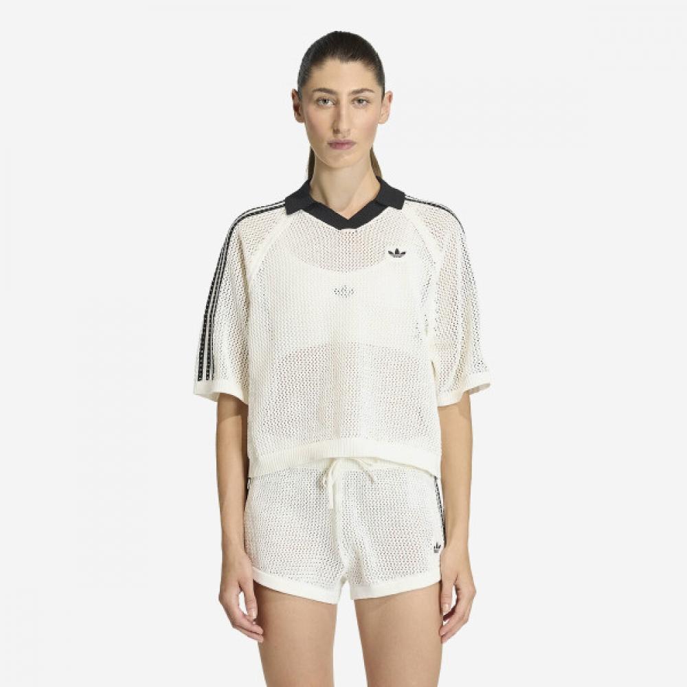 AdidaS Women S Knit Crochet Polo Kc6490 white/S