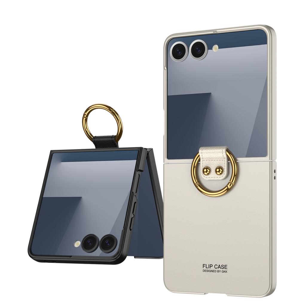 Suitable for Samsung Z Flip7 Mobile Phone Case Ultra Thin Ultra Thin Ring Buckle Bracket Folding Screen Anti Fall Protection Case