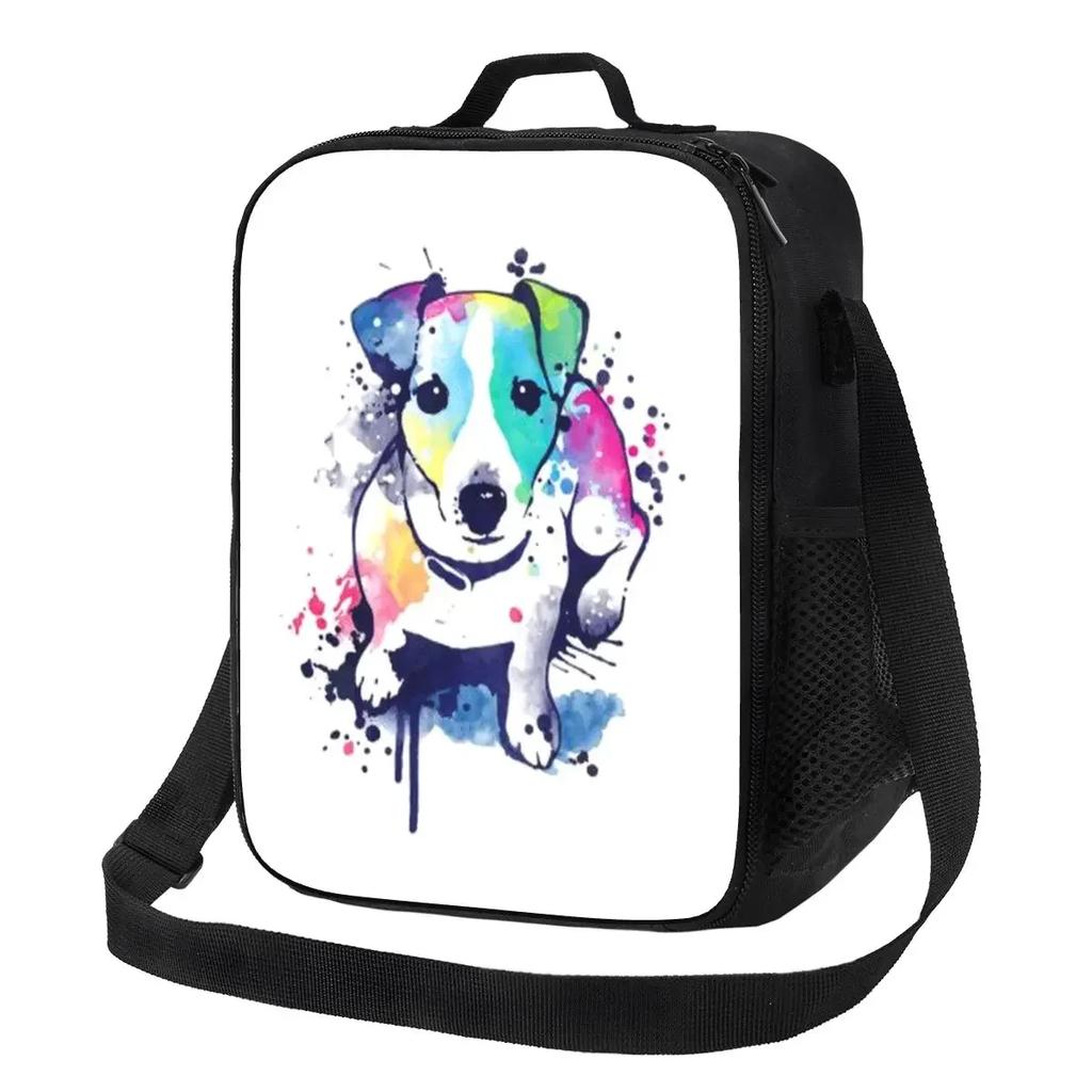 Jack Russell Terrier Dog With Pencil Portable Lunch Box Leakproof Animal Thermal Cooler Food Insulated Lunch Bag School Student