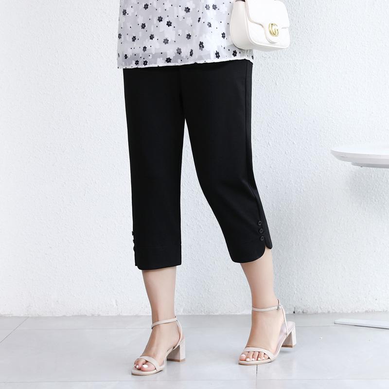 Summer Women s Plus Size High Waist Loose Mom Jeans - Casual Thin Straight Leg Pants 2XL чёрный