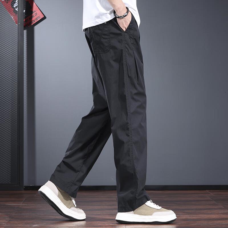 Jie Leinong Men's Lightweight Loose Straight-Leg Casual Pants
