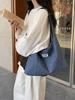 Women's Large Capacity Polka Dot Canvas Tote - Korean Style Commute and School Shoulder Bag