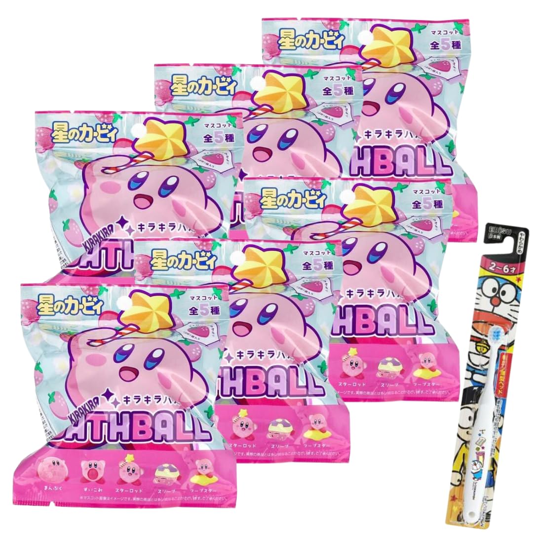 

Kirby Sparkle Bath Ball a set of 6 with a foaming Featuring a these scented bath bombs are perfect for Made by SK Includes a character toothbrush for