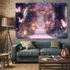 2D Whimsical Woodland Backdrop with Glowing Lanterns for Events and TV Shows