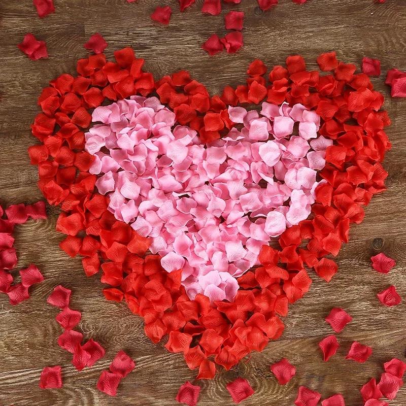 2000/100pcs Artificial Rose Petals Flowers Romantic Anniversary Silk Fake Petal for Brithday Wedding Party DIY Decoration Rose