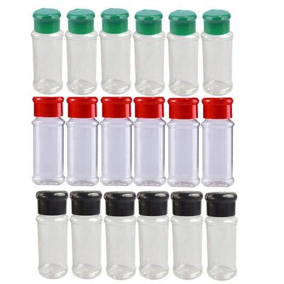 6 adet Biber Şişesi 100 ml Plastik Baharat Tuz Biber Çalkalayıcılar Baharat Kavanoz BARBEKÜ Çeşni Sirke Şişeleme