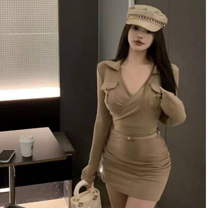 Chiffon floral dress summer dress Korean version waist thin age reduction temperament V-neck fairy skirt short sleeve long skirt