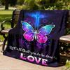 1pc Butterfly Cross Love Throw Blanket Polyester Fiber, Lightweight Flannel, Soft & Warm, All Season Use for Outdoor, Camping Digital Print