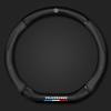 Valve Stems Caps Carbon Fiber Leather Car Steering Wheel Cover Anti-Slip For VW Passat Golf GTI Tiguan Touareg Polo T