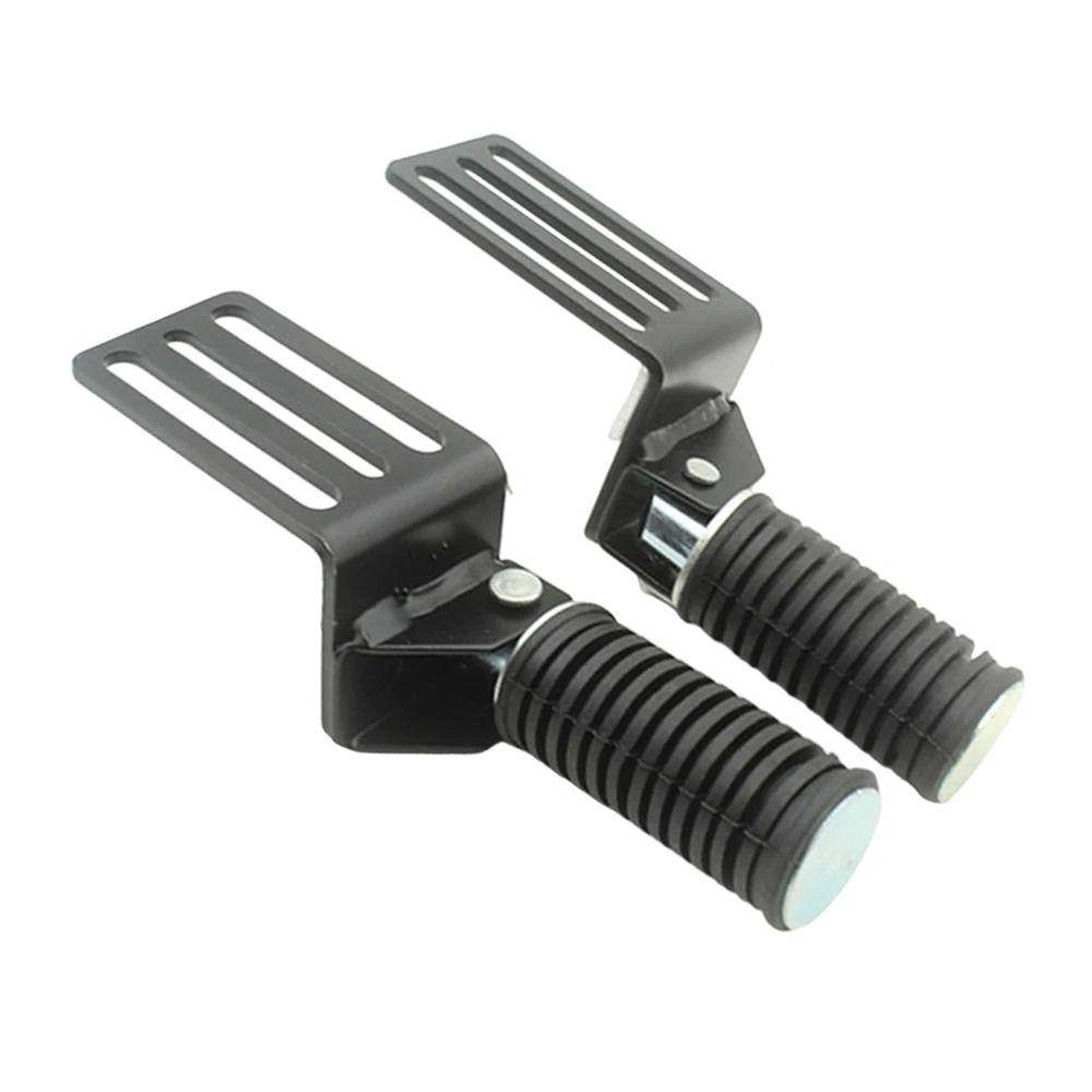 1Pair Universal Front Footrests Metal Deep Grooves Motorcycle Pedals Foldable Direct Installation Footpeg