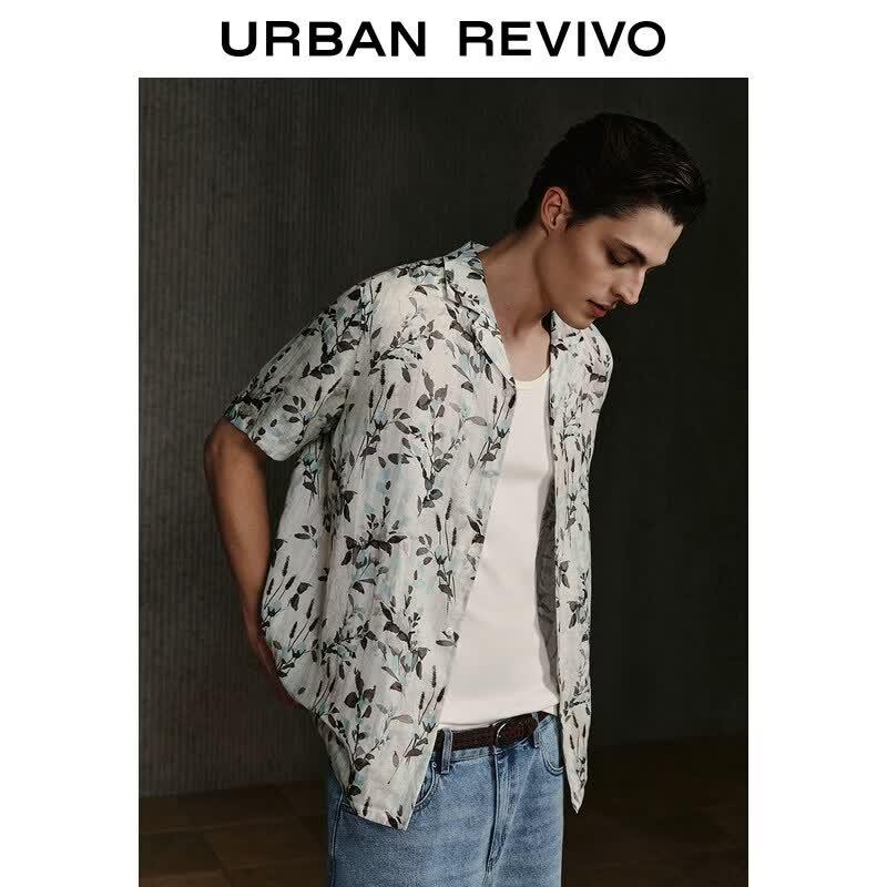 Urban Series Men s Printed Open-Collar Shirt M