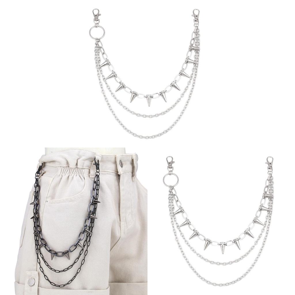Metal Punk Belt Chain With Rivets For Men And Women Stylish Waist Accessories