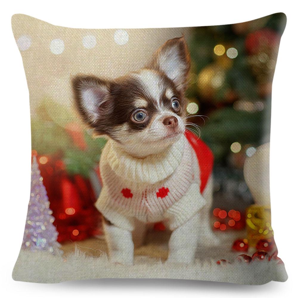

Наволочка милый щенок чихуахуа наволочка украшение милое домашнее животное наволочка 45x45cm