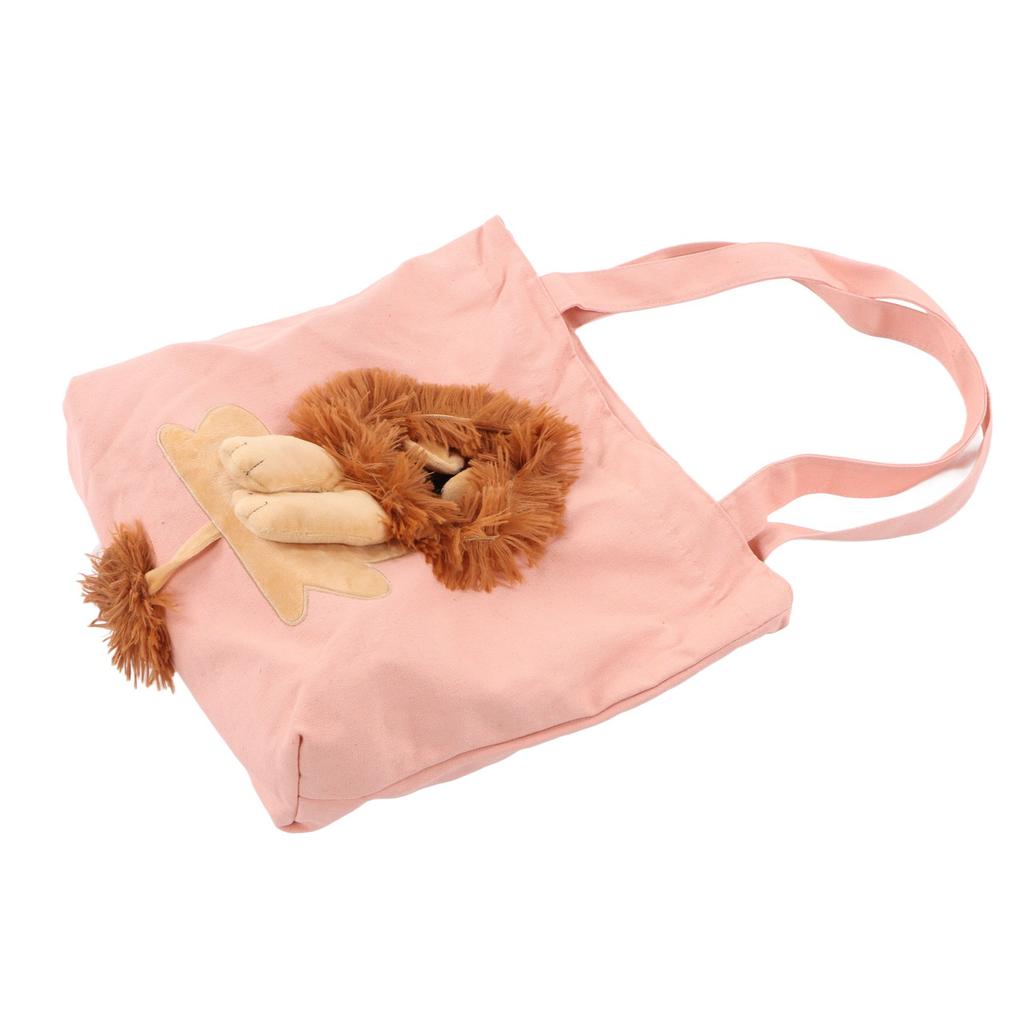Pet Canvas Bag Cute Lion Shaped Multi Purpose Portable Pet Shoulder Carrying Bag for Under 6lb Cat Type 1