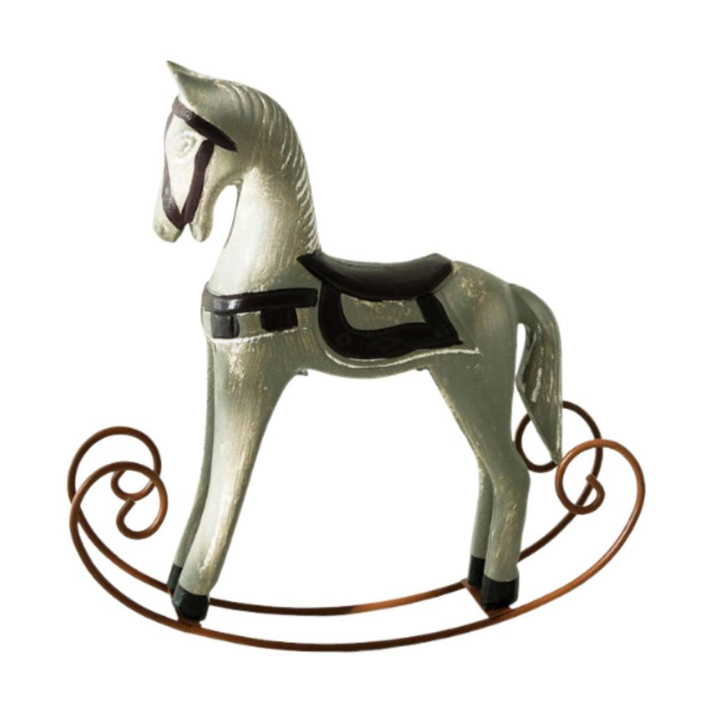 Wooden Horse Figurine Animal Sculpture Gift Retro Design Display Ornament for Shop Home Decor Christmas NightStand Wedding