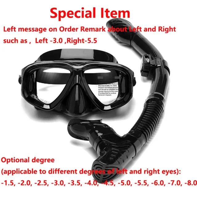 Scubal Diving Mask Snorkels  Set  Anti-burst myopia lenses  Anti-Fog adult Diving Swimming Easy Breath Tube  Snorkel Mask