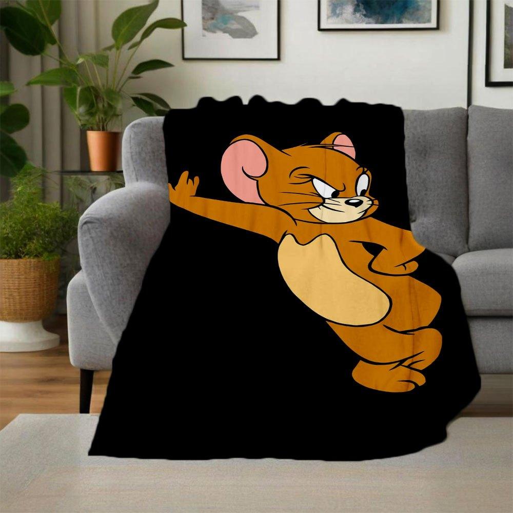 Tom and Jerry Mouse Phone Case CoverBlanket Flannel Throw Blanket for Sofa, Bed, Travel, Camping, Office