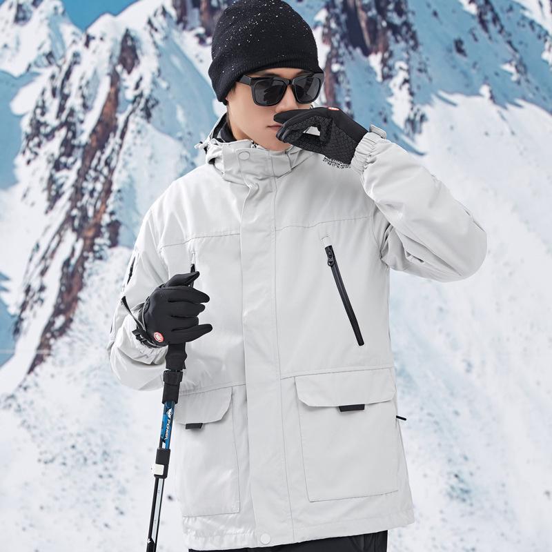 

Мужская зимняя лыжная куртка 3-в-1: Ветрозащитный и водонепроницаемый 4XL