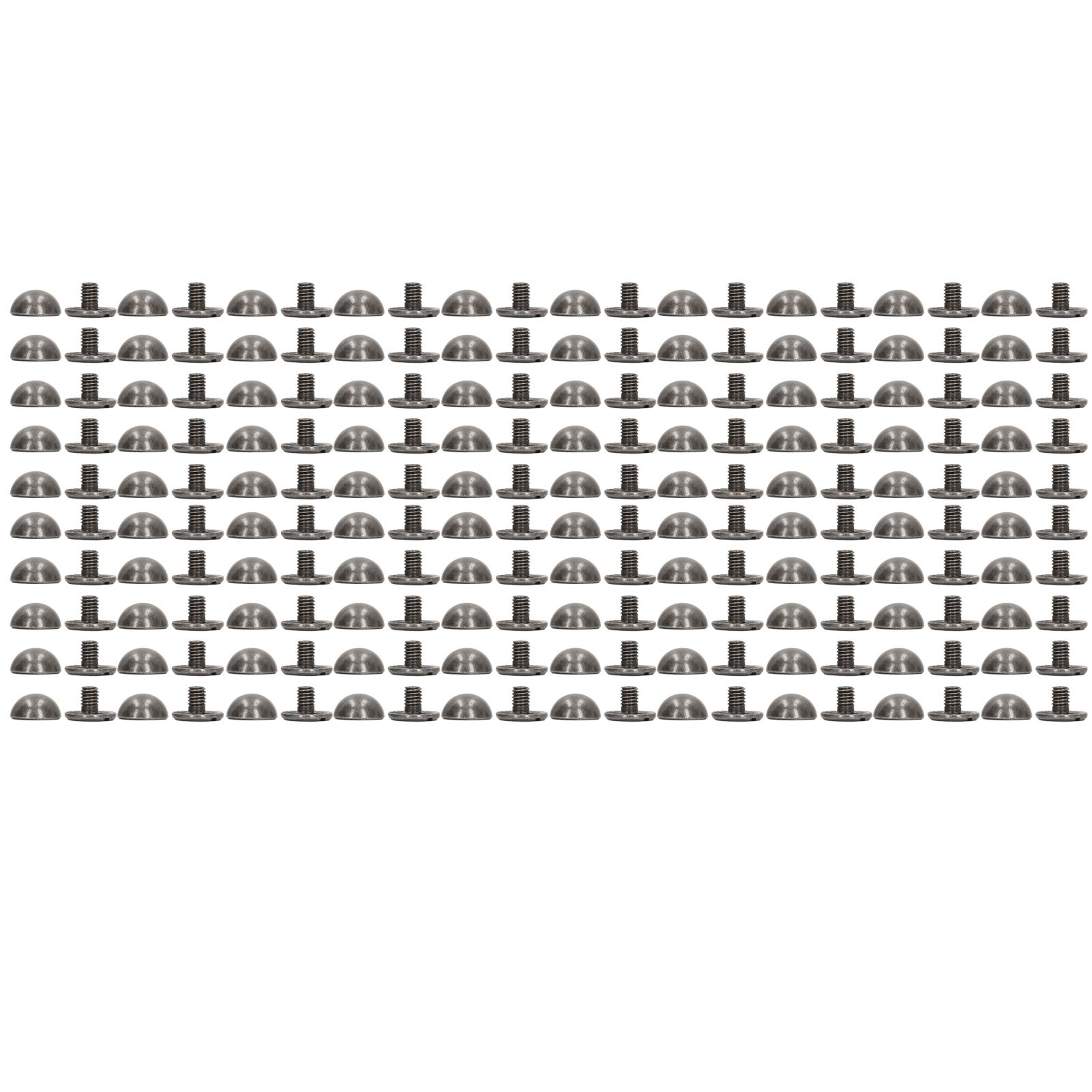 8mm 100 Sets Lther Rivets Kit Portable Small Round Mushroom Shape Hard Alloy Electroplated Decorative Lther Rivets