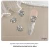 White Cubic Zirconia Stacked Rhinestone Manicure Ornaments - Handmade Sparkling Rhinestone Balls & Dove Egg Decorations